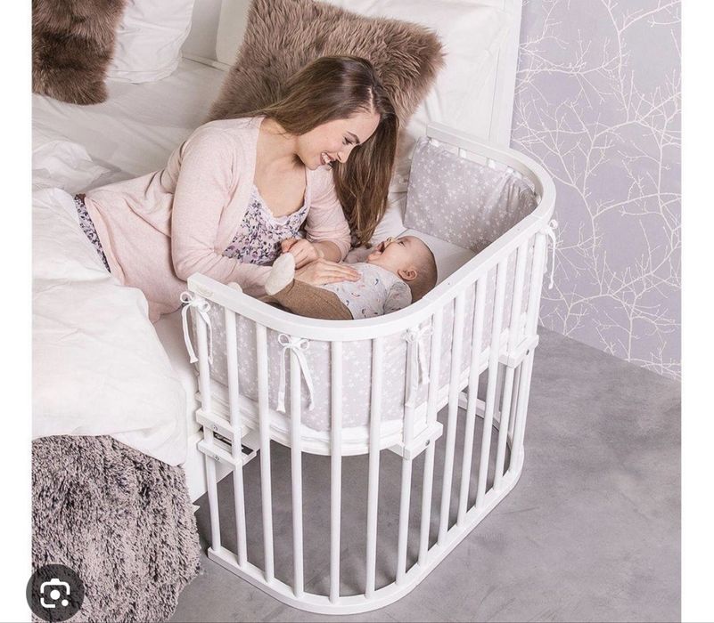 Patut co-sleeper baby bay cu baldachin