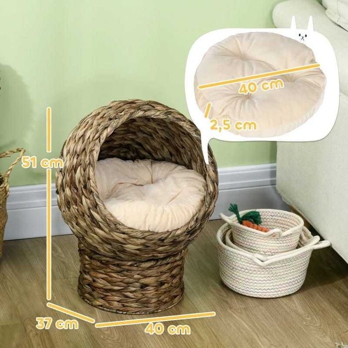 PawHut Ратаново легло за котки 40 x 37 x 51 см