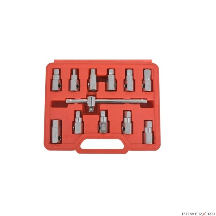 Trusa de chei pentru buson / dop baie ulei, 12 piese, Silver