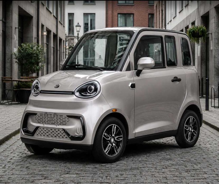 Mașină Electrică Fără Permis NIEVE Q-EN Gri, Baterie LITHIUM 100Ah, 120 Km Autonomie, Motor 3100W, 2 Locuri, Viteză 25 Km/h