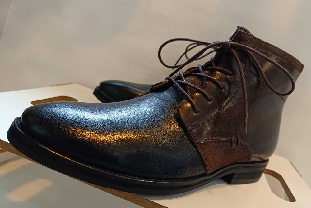 Ghete derby 41 lace up DAHLIN NOI piele naturala moale maro negru