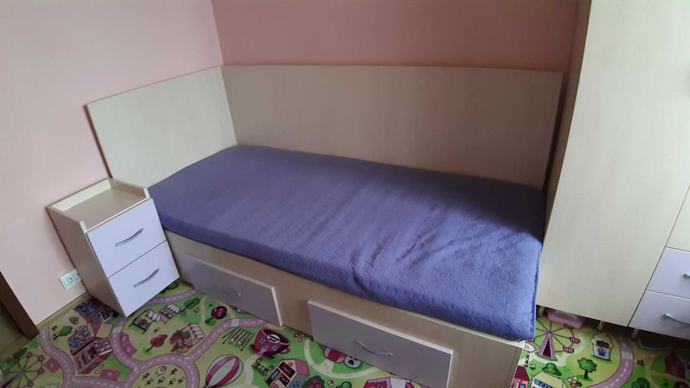 Pat o persoana cu 2 sertare 200x90