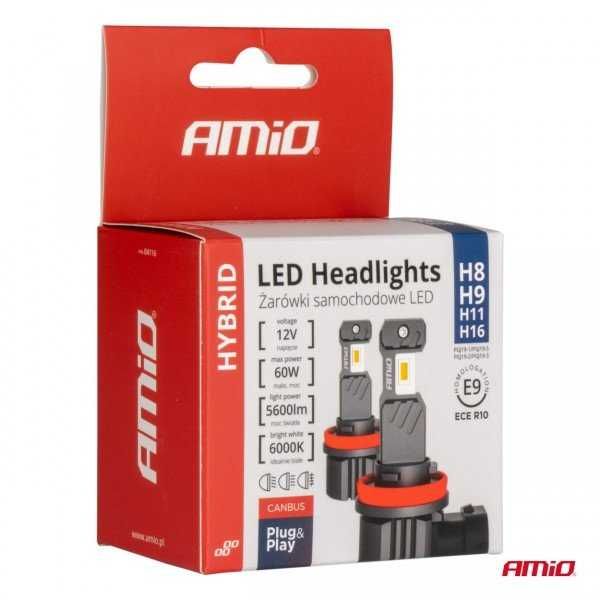 LED крушки H8, H9, H11, H16 AMIO HYBRID Лед крушка Canbus 60W, 6000K