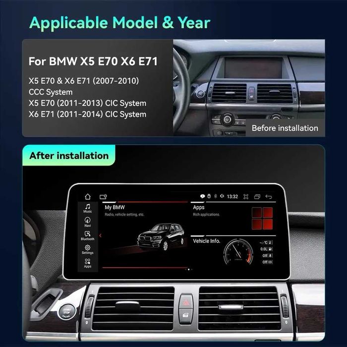 Navigatie BMW X5 E70 X6 E71  , Ecran 12.3 inch QLED Bluray Full HD Nou