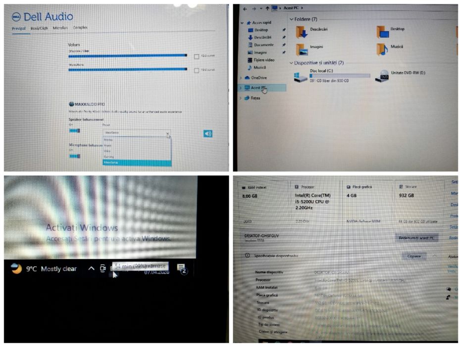 Laptop Dell Inspiron 5558 i5-5200U 2.20 Ghz Broadwell 8GBRam HDD 1TB video 4 GB Nvidia GeForce 920M windows 10