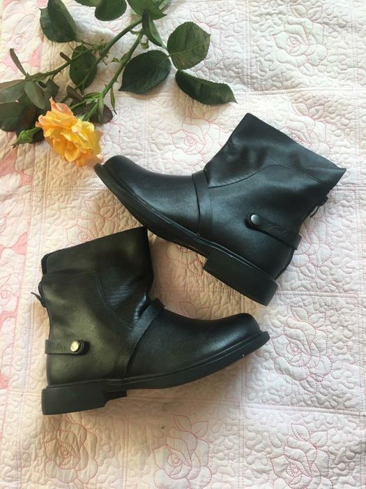 Сапожки кожаные демисезонные