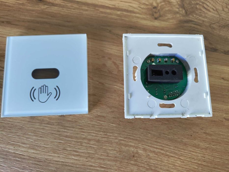 Întrerupător Wi-Fi inteligent senzor, fără atingere, sticlă, alb Tuya