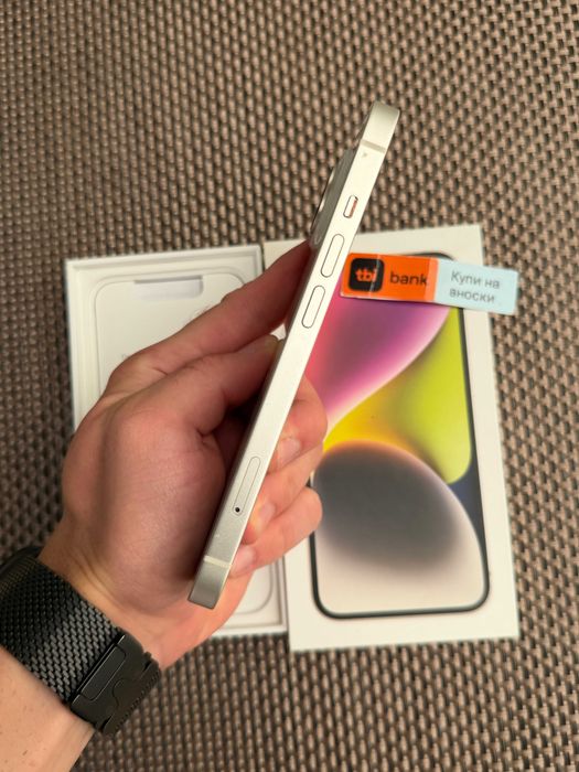 100% БАТЕРИЯ! iPhone 14  Лизинг от 18€/мес  starloght white  128Gb - бял
