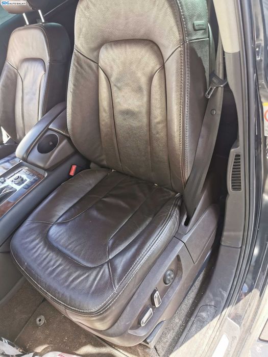 Interior 5 Locuri Piele Maro Brown Scaune Fata Stanga Dreapta Electrice cu Incalzire si Bancheta Spate cu Spatar Audi Q7 4L 2007 - 2015 [K7129]
