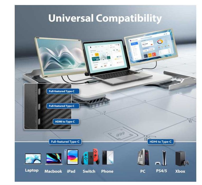 Teamgee S6 2 x 15,6" IPS Display