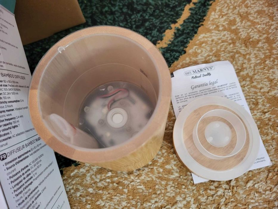 Marnys, difuzor Aromaterapie cu Ultrasunete din Bambus,  + uleiuri