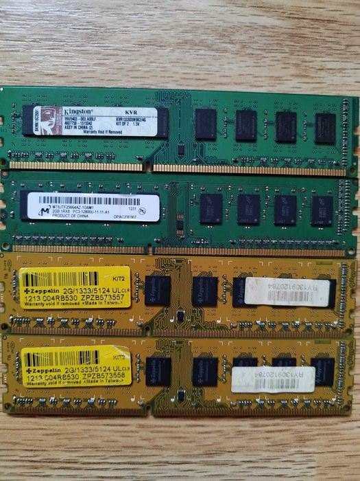 Kit 8GB RAM DDR3 Desktop (4 x 2GB) - Kingston, Micron, Zeppelin