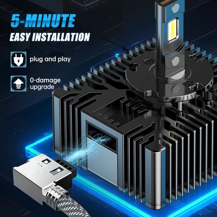 Set Doua Becuri Led D1S,D2S,D3S,D4S 180W/23000Lm/6000K