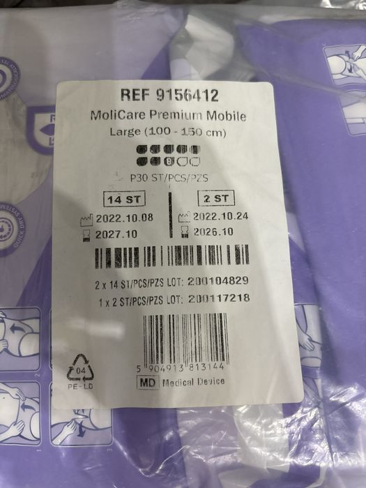 MoliCare Premium – Pants L – 30 bucăți – 8 picuri
