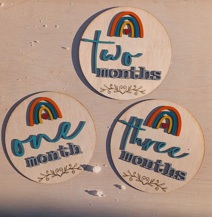 Set plăcuțe „Baby Milestones" din lemn