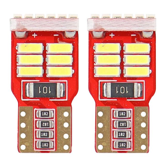 Bec de pozitie tip LED Canbus T10 W2.1x9.5 W5W, 12V 2.2W, 18 SMD, culoare alb, Amio, set 2 buc
