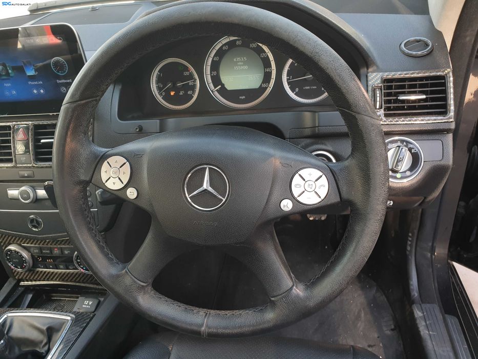 Volan Piele 4 Spite cu Uzura FARA Airbag Mercedes Clasa C Class W204 NFL Non Facelift 2007 - 2011 [K6806]
