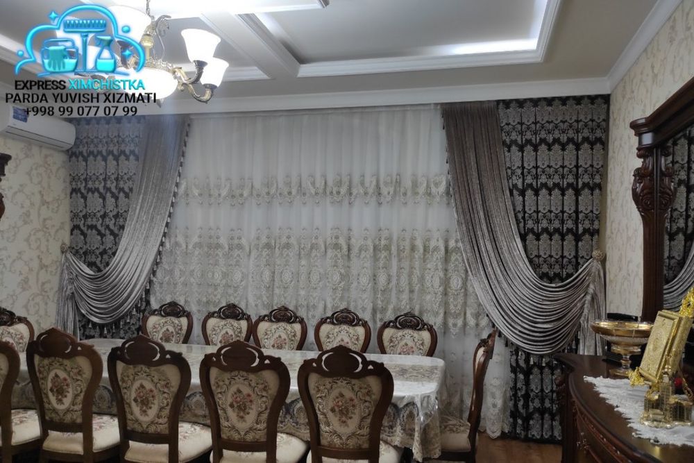 Parda yuvish, Parda tikish, Adyol yuvish, Gilam yuvish