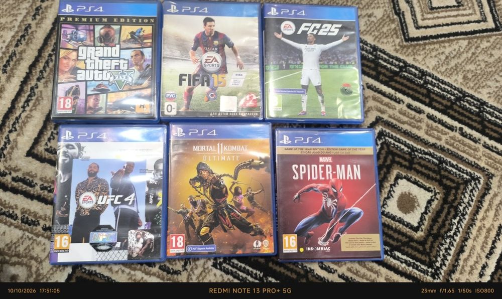 PS4 Fat с 6 играми