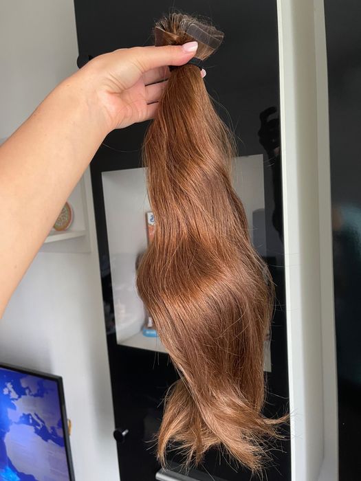 Extensii Tape On păr natural nevopsit ~50-55 cm | Bassam Concept | purtate 1 lună