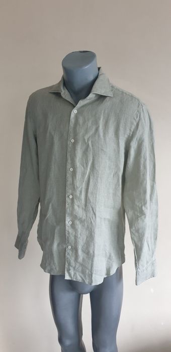 Boggi Milano Len/ Лен Regular Fit Mens M ОРИГИНАЛ! Мъжка Ленена Риза.