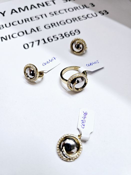 Vand set bijuterii din aur 14 k 15.79 g cod 405 406 407