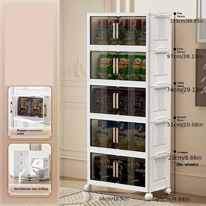 Складной Белый Шкаф для Хранения