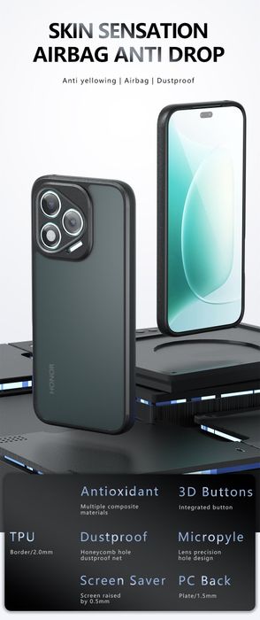 Honor 400lite,400,400Pro ,силиконов кейс удароустойчив с матов гръб Но