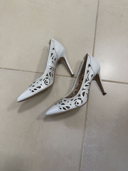 Pantofi alb pielei Eva Minge mar 36