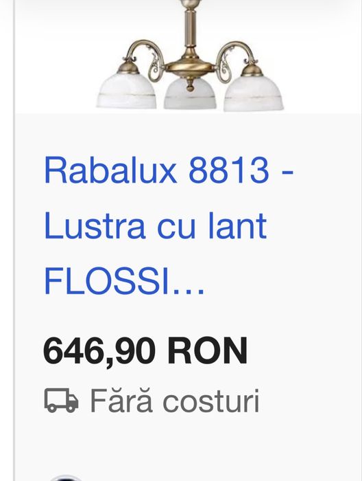 Lustra Candelabru Flossi 3 brate bronz 3 globuri model premium