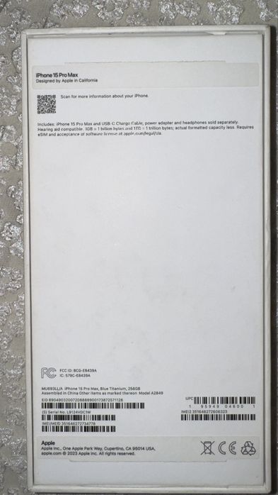 IPhone 15 pro max 256 LL/A dark Blue