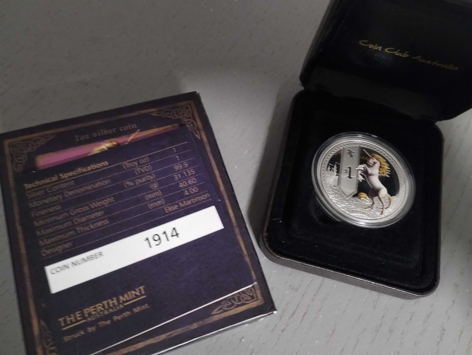 Moneda de colecție argint pur.