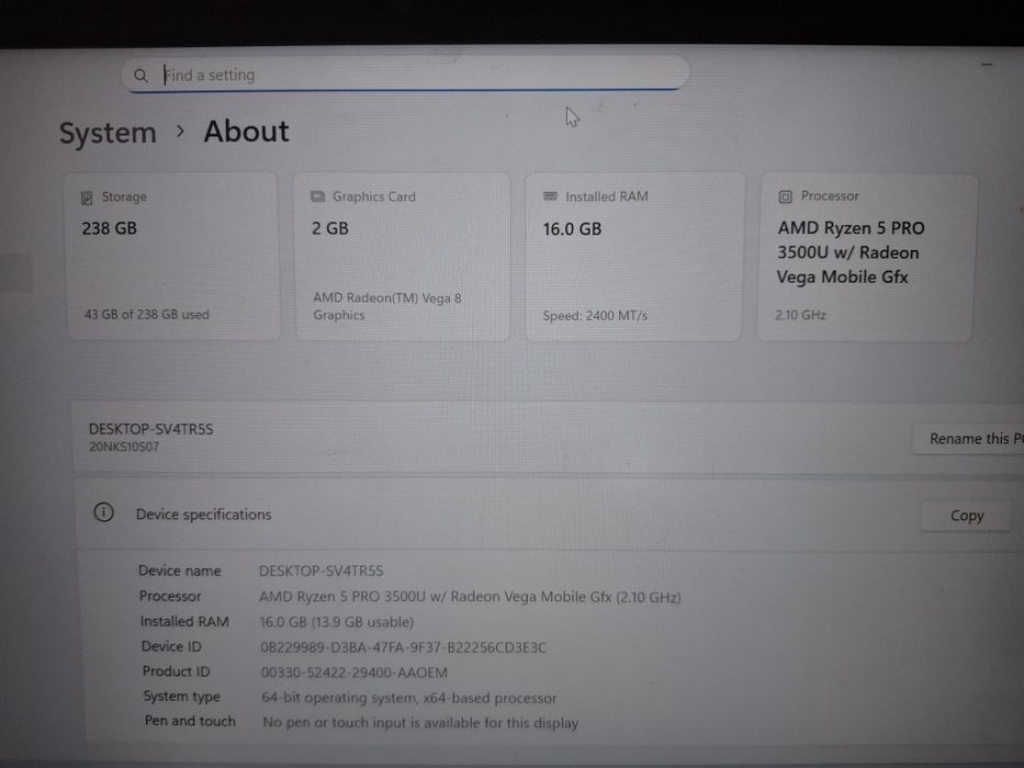 Laptop Lenovo T495
