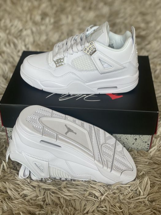 Jordan 4 Retro Pure Money Metallic Silver White