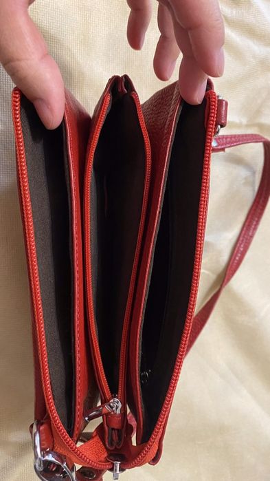 Кожаный клатч вместительный