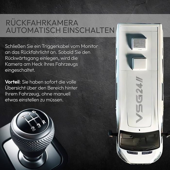 Camera marșarier pt rulota, autoturism, TIR Display 7"