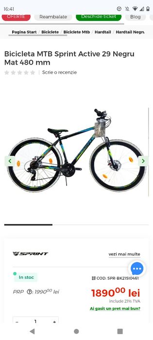 Bicicleta MTB Sprint Active