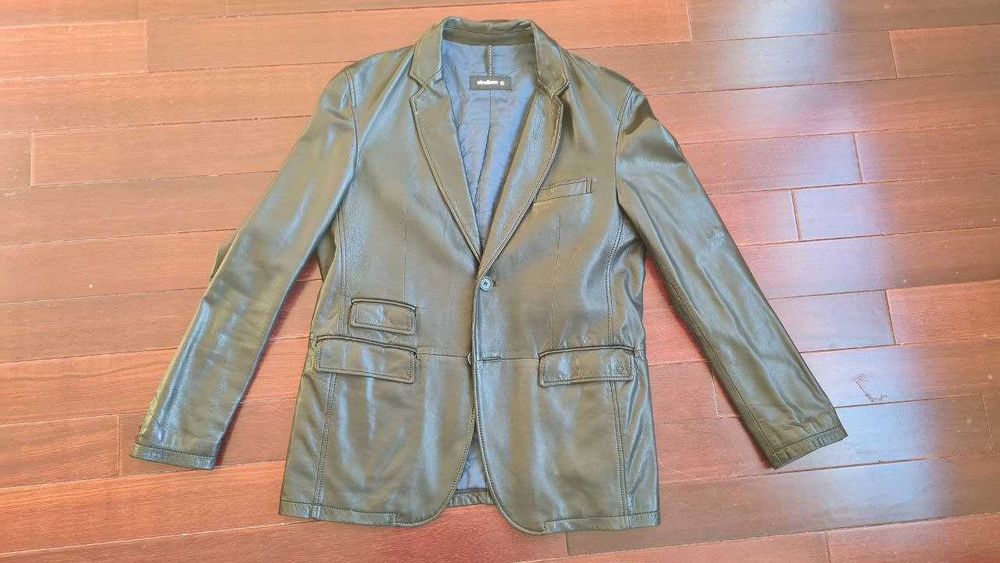 Мъжко Кожено Яке от Естествена Кожа - STRELLSON - Размер М 48 Slim Fit