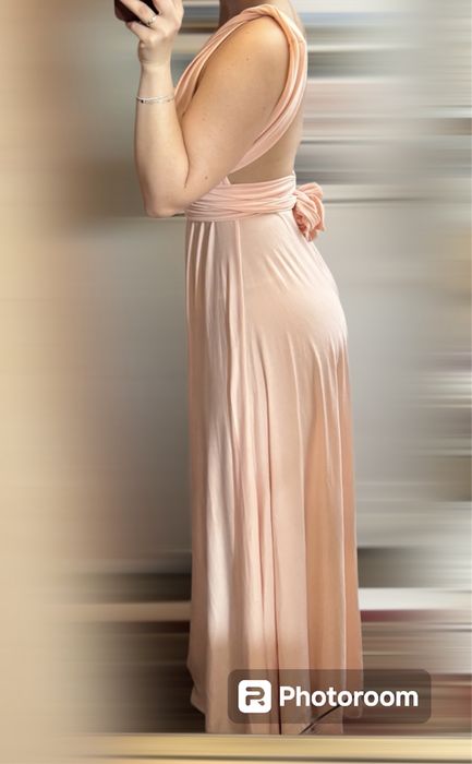 Rochie versatilă roz pudrat