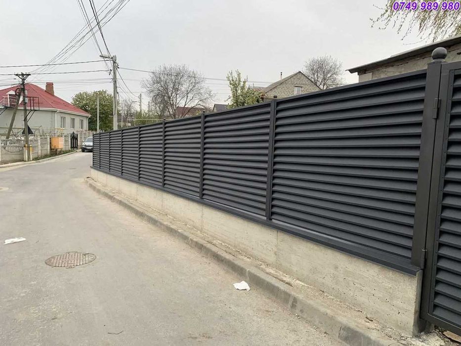 Garduri din panou stil jaluzele, din sipca metalica, tabla, plasa, BCA