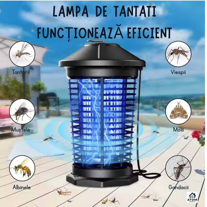 Lampa anti-tantari cu senzor lumina, anti molii, anti insecte,