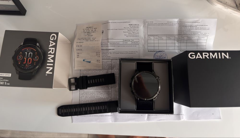 Garmin Fenix 8 47mm saphire titanium- carbon/negru garantie