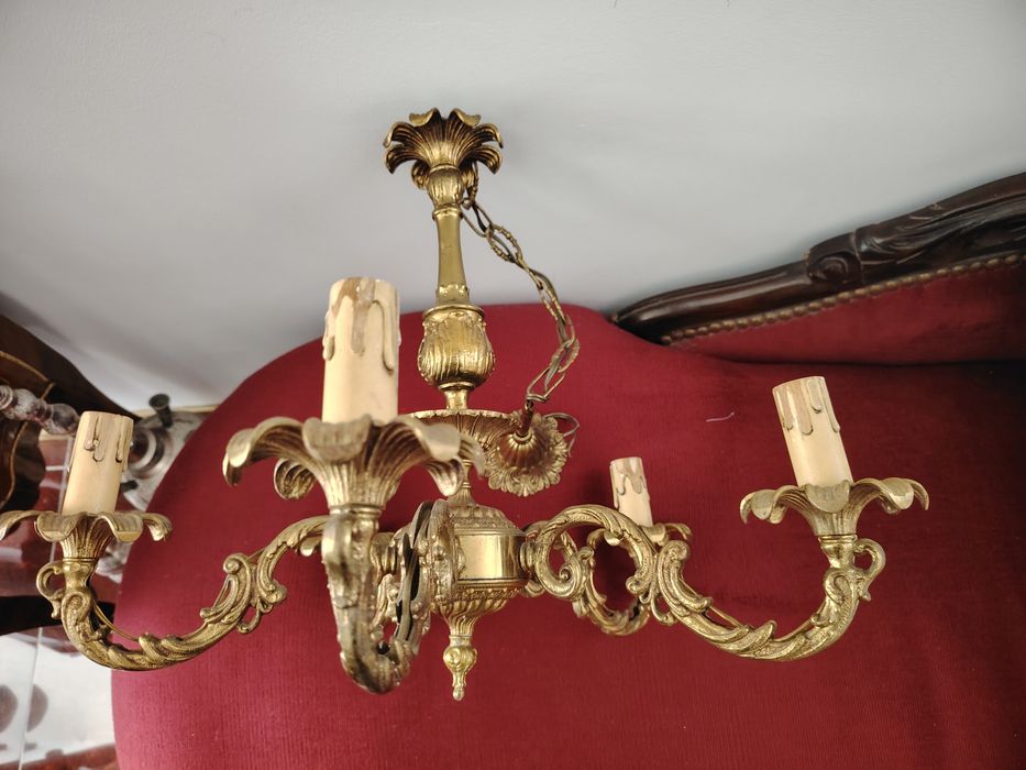 Superb candelabru antic in stilul francez Louis cu 5 brațe ,piesa cu o