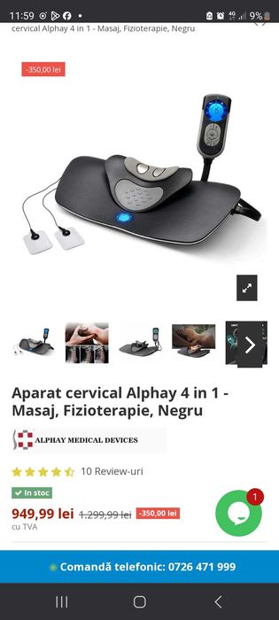 Aparat cervical Alphay profesional 4 in 1 - Masaj, Fizioterapie