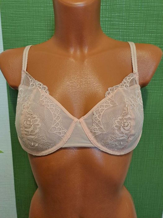 Sutien fără burete 85C NKD, material Poliester, Elastan, Caisă