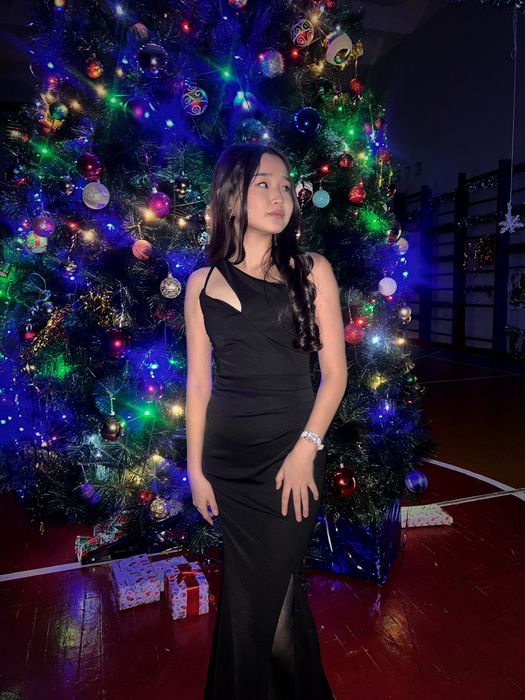 платье вечернее черное длинное