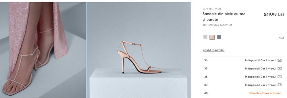 Sandale nude piele Mango Capsule