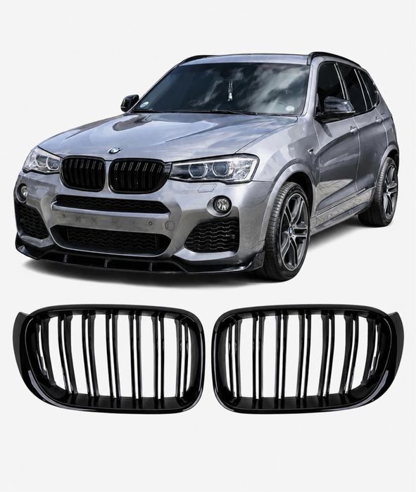 Grile Duble Radiator Nări Negru Lucioas BMW X3 X4 F25 F26 2014-2017