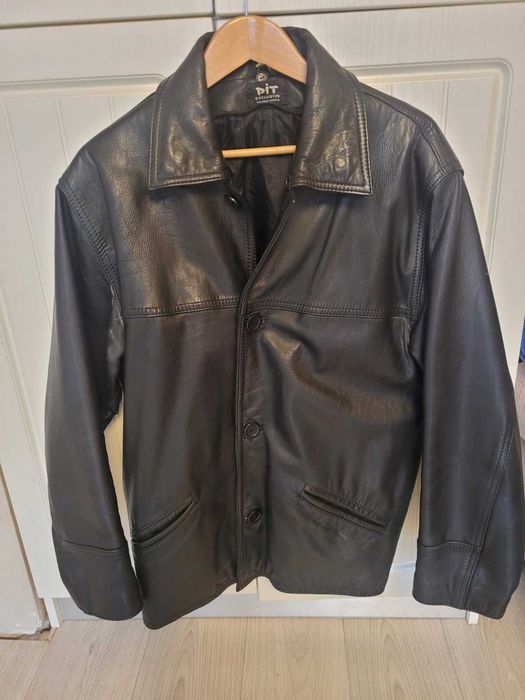 Мъжко кожено яке от естествена кожа - 98лв. Черно, размер L.