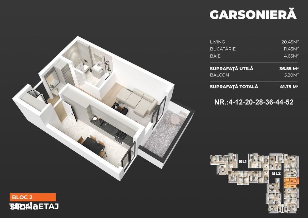 Apartament spatios cu o camera, zona ideala in Popesti-Leordeni